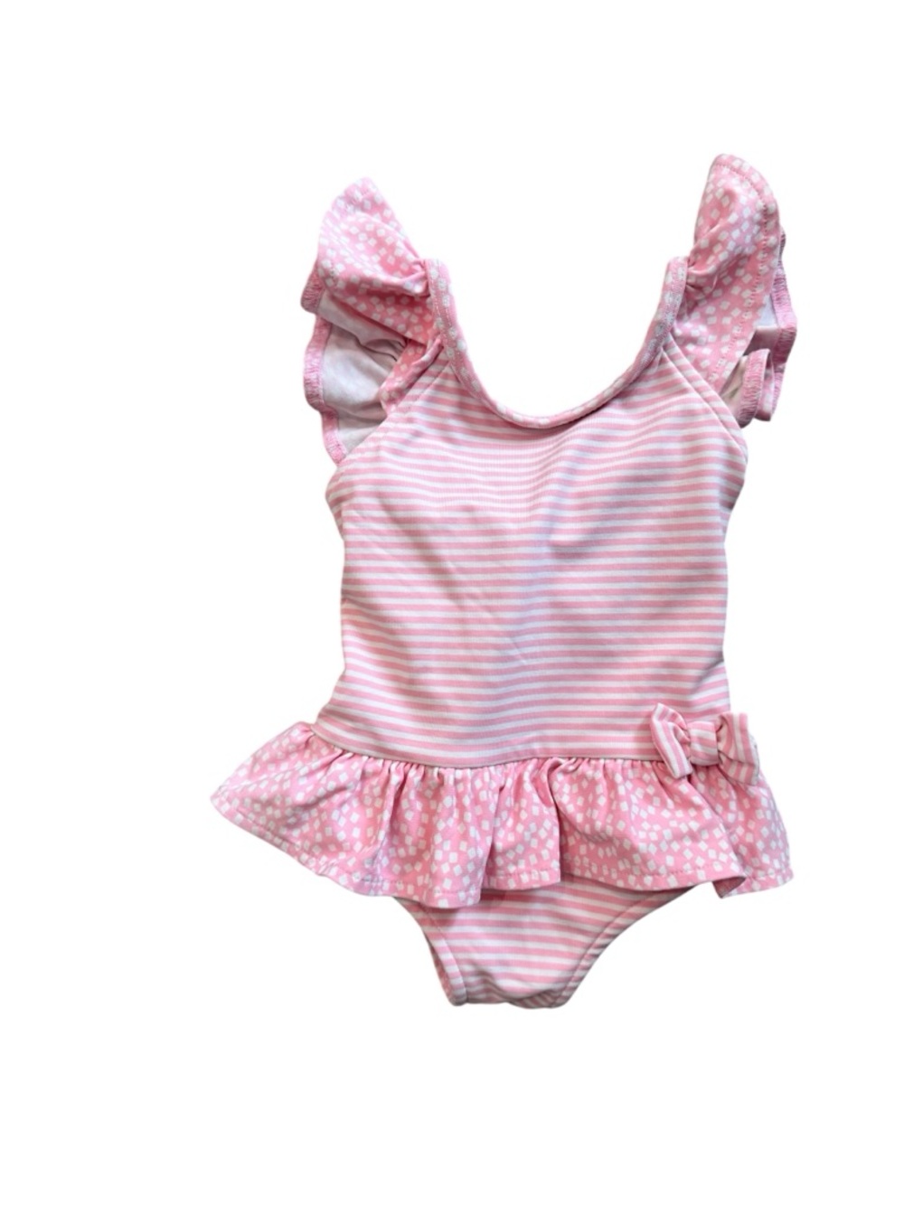 Florence Eiseman Pink and White Ruffle One-Piece
